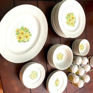 Antique Staffordshire England Made Dish Set Good 70’s vintage